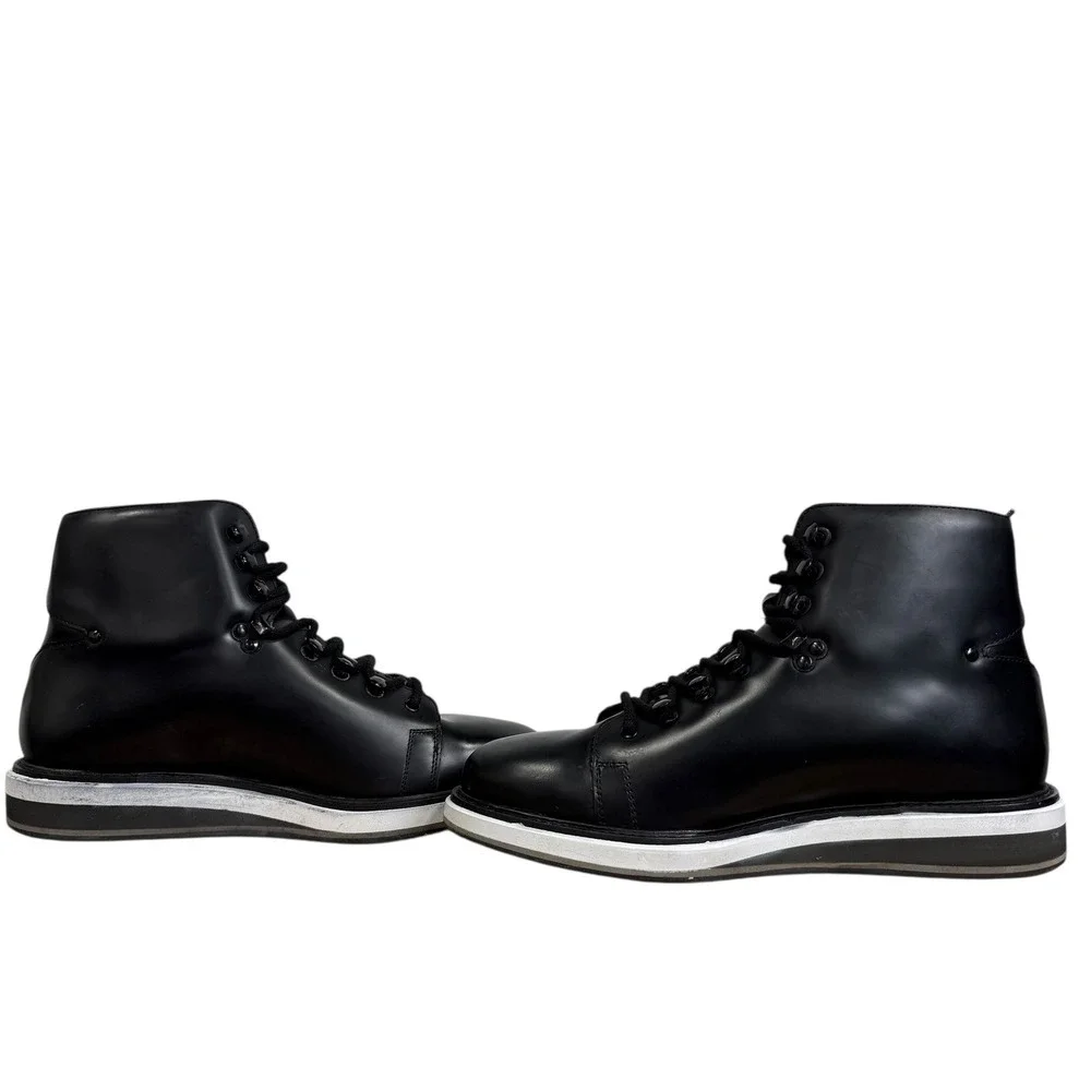 Vintage Foundry Co. Talon Black Leather Lace Up Moto Boots Mens US 9.5 VF1395 - Picture 3 of 7